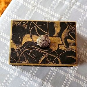 Black and Gold Trinket Box Decoupage